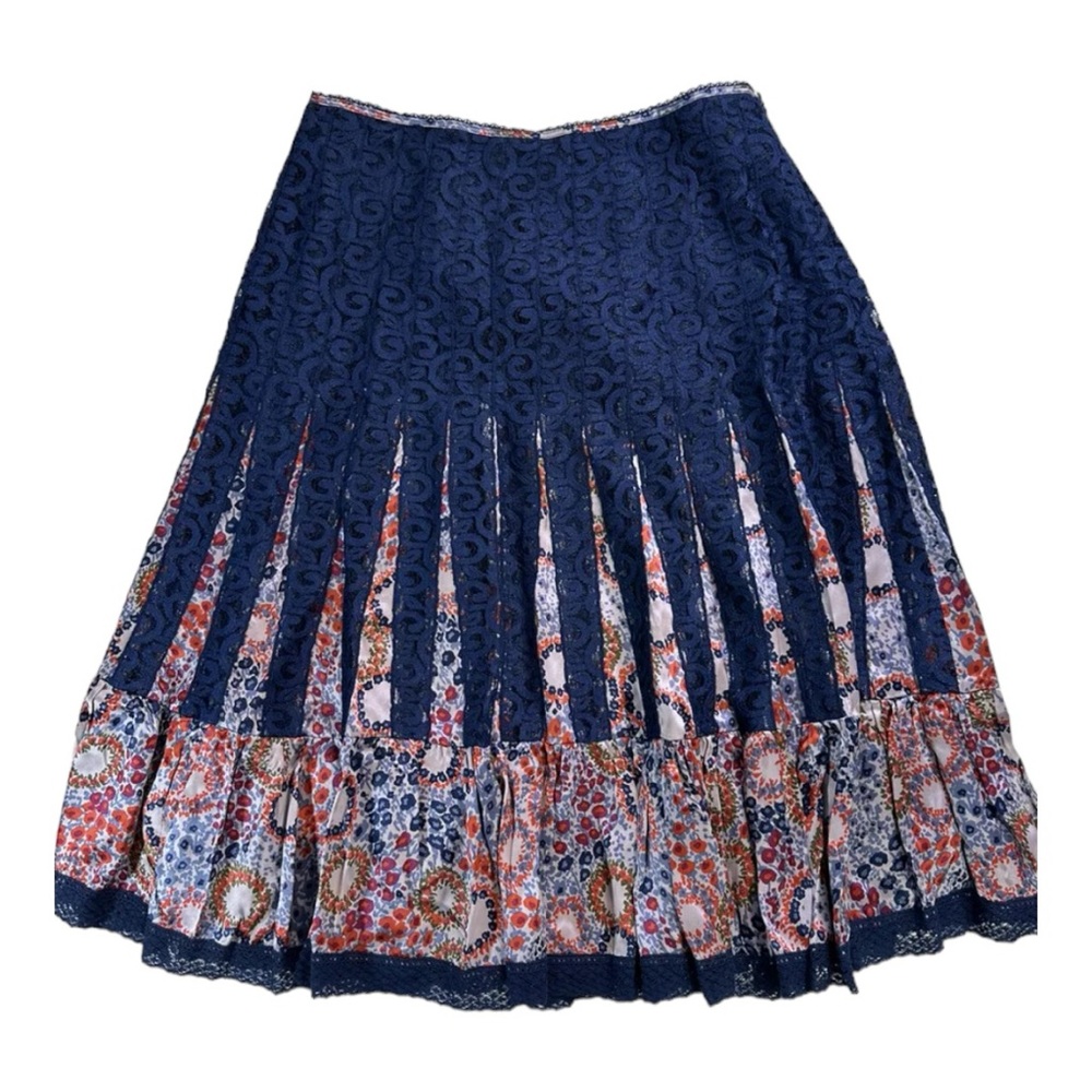 Free People NWT lace over silk midi skirt
